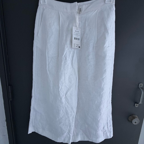 N A-K D     White Linen High-Waist Culottes size 6 NWT - Picture 10 of 16